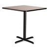 National Public Seating Cafe Table, 36w x 36d x 36h, Square Top/X-Base, Gray Nebula Top, Black Base CT33636XC1GY